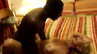 Blonde mature hotwife fucked hard and creampied by her black stud
